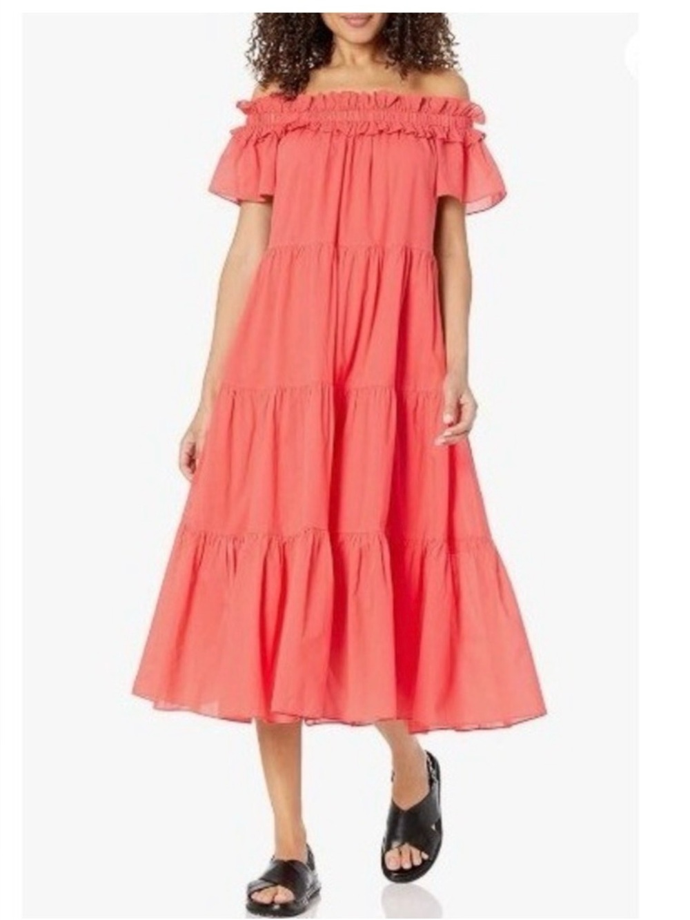 Trina Turk Women's Cattleya Off-the-Shoulder Ruffled Midi Dress-size XS (BNWT)